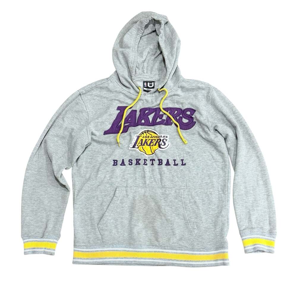UNK NBA Los Angeles Lakers Basketball Fleece Pullover Hoodie Heather Grey SZ S